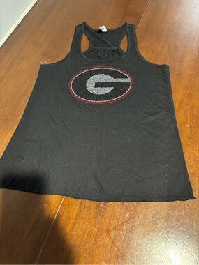 Black Georgia Bulldogs Rhinestone Racerback Tank Top